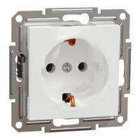 Розетка с заземлением Schneider Electric Asfora Белый EPH2970121 (без рамки)